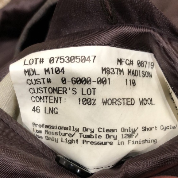 Hickey Freeman Blazer Suit Jacket Size 46L 46 Long Gray Plaid Worsted Wool - Picture 9 of 9